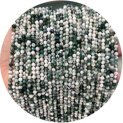 Pedras preciosas redondas de facetas de corte de pedras naturais contas Quartzo de fio para fabricação de jóias artesanais
