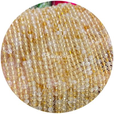 Perlas redondas lisas de cristal de quartzo natural polido para fabricação de jóias