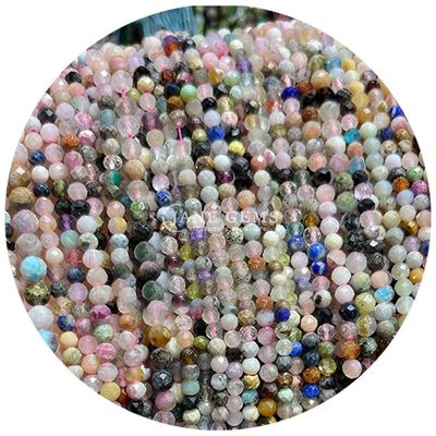 OEM ODM Suporte Facetado Natureza Genuína Pedra preciosa Cura Cristal Bolas Soltas Joias de Strand Para designer de bricolage