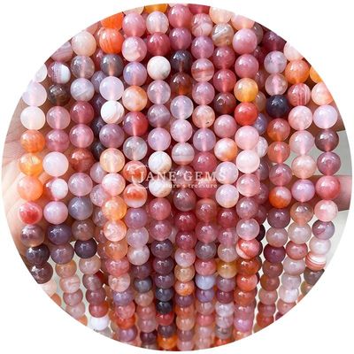 Mistura natural redonda lisa de agata de contas soltas para joalheria e artesanato