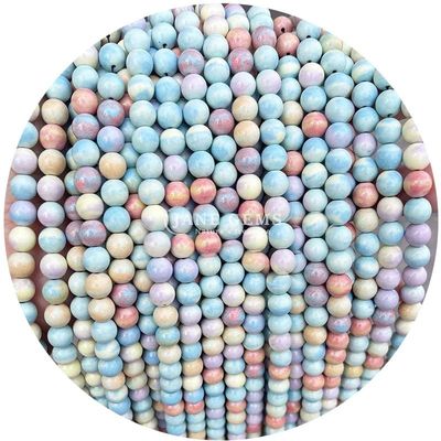 Ágatas naturais Pedra de pérolas liso redondo espaçador solto pérolas para jóias Fazer pulseiras DIY
