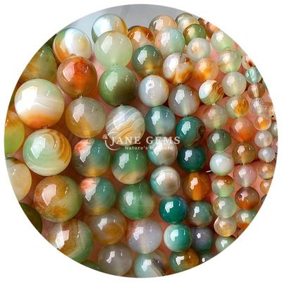 Ágatas naturais Pedra de pérolas liso redondo espaçador solto pérolas para jóias Fazer pulseiras DIY