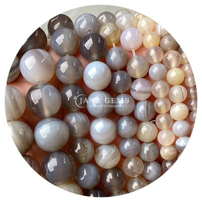 Ágatas naturais Pedra de pérolas liso redondo espaçador solto pérolas para jóias Fazer pulseiras DIY