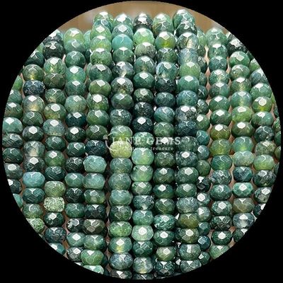 Ágata indiana ponto verde gemstone natural fio de contas de gemstone natural facetas Abacus contas para presentes personalizados