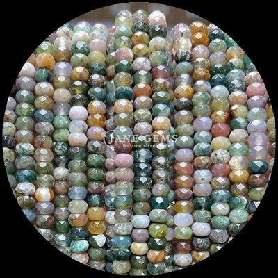 Ágata indiana ponto verde gemstone natural fio de contas de gemstone natural facetas Abacus contas para presentes personalizados