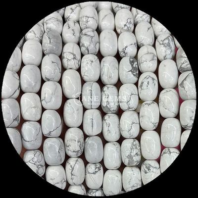 Pedras preciosas Howlite Opalite Cristal Natural Pedras preciosas Barril Forma de Pedras soltas Filamentos para fabricação de jóias