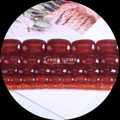 Pedras preciosas Carnelia Ágata verde cristal natural Pedra preciosa Barril Forma de grãos soltos de pérolas para fabricação de jóias