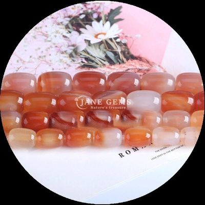 Pedras preciosas Carnelia Ágata verde cristal natural Pedra preciosa Barril Forma de grãos soltos de pérolas para fabricação de jóias