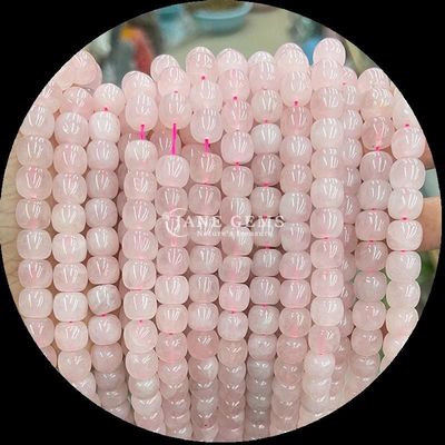 Pedras preciosas Rosa Quartz Gelo Jade Verde Cristal Natural Pedra preciosa Forma de maçã Filamentos de contas soltas para fabricação de jóias