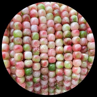 Pedras preciosas Rosa Quartz Gelo Jade Verde Cristal Natural Pedra preciosa Forma de maçã Filamentos de contas soltas para fabricação de jóias