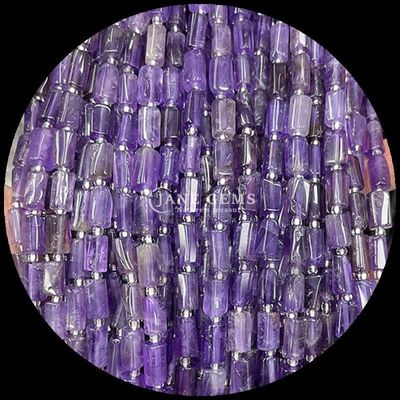 Pedras preciosas Cristal natural de morango Quartz Pedra preciosa de facetas de forma cilíndrica Filamentos de contas soltas para fabricação de jóias