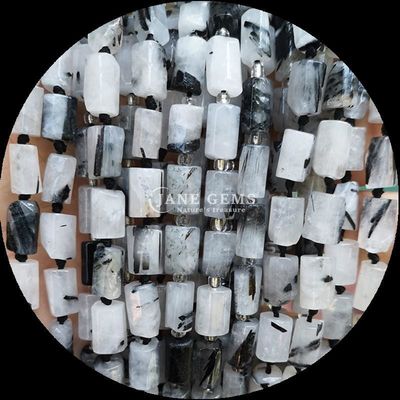 Pedras preciosas Cristal natural Apatita Rodonita Pedra preciosa de facetas de forma cilíndrica Filamentos de contas soltas para fabricação de jóias