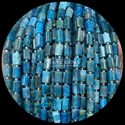 Pedras preciosas Cristal natural Apatita Rodonita Pedra preciosa de facetas de forma cilíndrica Filamentos de contas soltas para fabricação de jóias