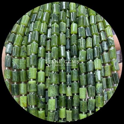 Pedras preciosas Cristal natural Aquamarinos Prehnite Pedras preciosas de facetas cilindro Forma de pérolas soltas Filamentos para fabricação de jóias
