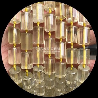 Pedras preciosas Cristal natural Apatita Rodonita Pedra preciosa de facetas de forma cilíndrica Filamentos de contas soltas para fabricação de jóias