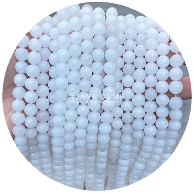 Polido Suave Hetian Jade Branco Calcedônia Luz Pêssego Calcedônia Perlas Soltas Para Fazer Jóias DIY