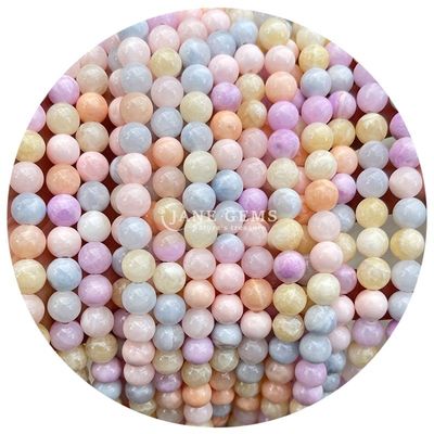 Polido Suave Hetian Jade Branco Calcedônia Luz Pêssego Calcedônia Perlas Soltas Para Fazer Jóias DIY