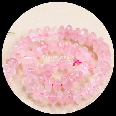Pedras preciosas Cristal natural Citrino Rosa Quartz Pedra preciosa Forma irregular desmoronada Fios de pérolas soltos para fabricação de jóias