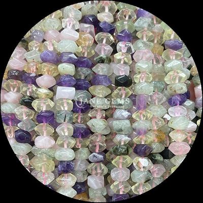 Pedras preciosas Cristal natural Citrino Rosa Quartz Pedra preciosa Forma irregular desmoronada Fios de pérolas soltos para fabricação de jóias