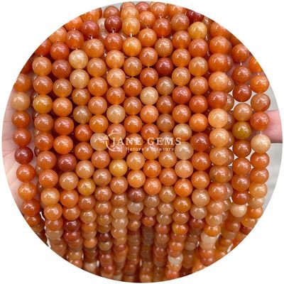 Misture Pedra Natural Perlas Soltas Aventurina Vermelha Jade Vermelho Para Criar Artesanato Cristalino