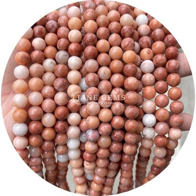Pedra natural de grânulos soltos Strand Pedra preciosa rosa Aventurina redonda Suave para fazer jóias