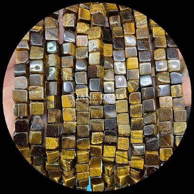 Forma de cubo quadrado Opalite Olho de tigre Filamentos de contas soltas para energia curativa
