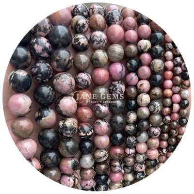 Pedras preciosas de Rhodochrosite natural com listras pretas para jóias