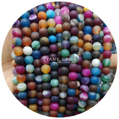 Grânulos de ágata fria e matte semiacabados feitos à mão para presentes de aniversário