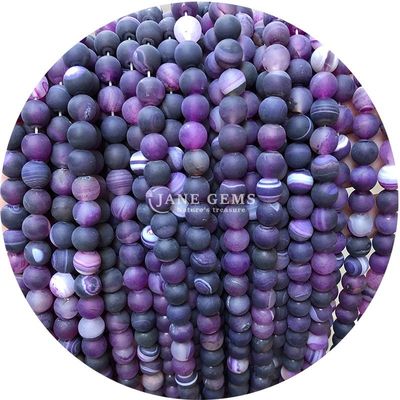 Perlas de ágata natural de listras vermelhas Sardoníx de ágata mate redonda