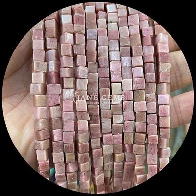 Cubo Quadrado Forma Natural Pedra de Pedras preciosas Bolas de Limão Jade Rhodonite Filamentos de Bolas Soltas para Cura e Joias DIY Ma