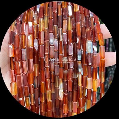 Forma retangular quadrada Fios de contas soltos para pulseiras Ágata vermelha natural Ametista