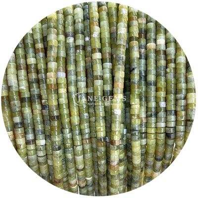 Kiwi Jasper Unakite Perlas soltas feitas de cristal natural de pedra preciosa para fabricação de jóias