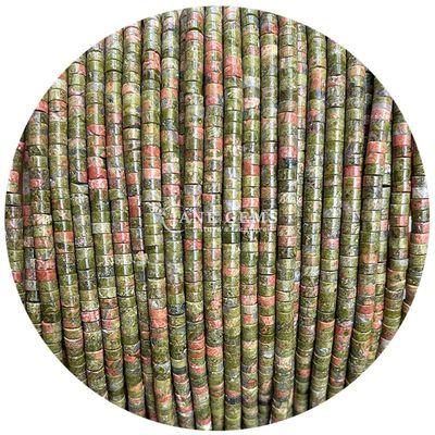 Kiwi Jasper Unakite Perlas soltas feitas de cristal natural de pedra preciosa para fabricação de jóias