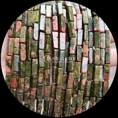 Unakite natural Malachite Rectangular Forma Quadrada Fios de contas de pedra preciosa para joias DIY