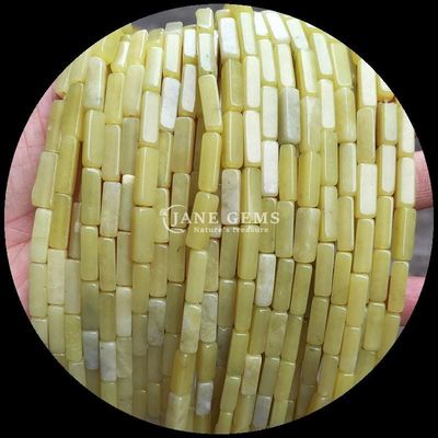 Pedras preciosas naturais de forma retangular de forma de grão de bico limão jade Howlite fios soltos para bricolage