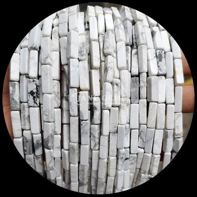 Pedras preciosas naturais de forma retangular de forma de grão de bico limão jade Howlite fios soltos para bricolage