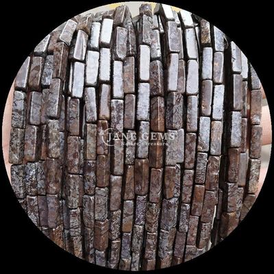 Pedras preciosas naturais de forma retangular de forma de grão de bico limão jade Howlite fios soltos para bricolage