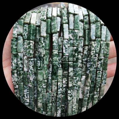 Pedras preciosas naturais de forma retangular de forma de grão de bico limão jade Howlite fios soltos para bricolage