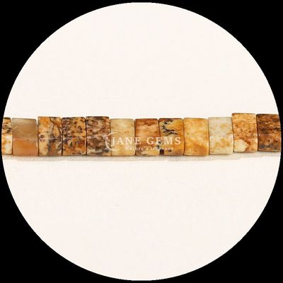 Pedra preciosa natural acabamento polido contas cúbicas Amazonite Picture Jasper Loose Bead Strands para fabricação de jóias