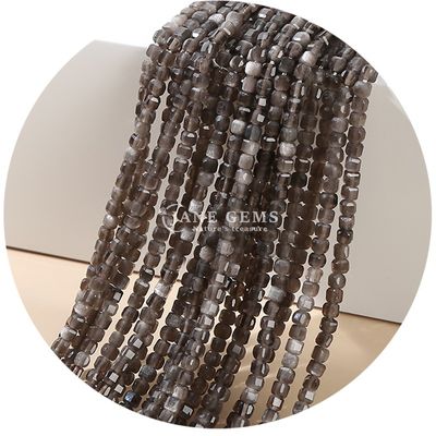Cristal liso de grânulos soltos de prata Obsidiana Turmalina para fazer artesanato