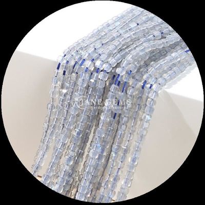 Pedra Natural Lustrada Perda Pedra Quadrada Forma Cubo Fluorito Labradorita Mini Lanças de Perda Soltas para Pulseiras / Colares