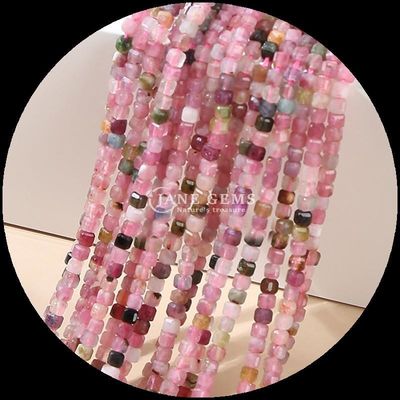 Pedra Natural Lustrada Perda Pedra Quadrada Forma Cubo Fluorito Labradorita Mini Lanças de Perda Soltas para Pulseiras / Colares
