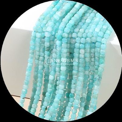 Lapislázuli polido multicolorido Amazonasite Cube Cut Gemstone Beads para fabricação de jóias DIY