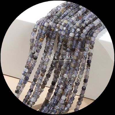 Pedra natural polida de corte quadrado pérolas de pedra preciosa prata obsidiana pedra solar para fabricação de jóias