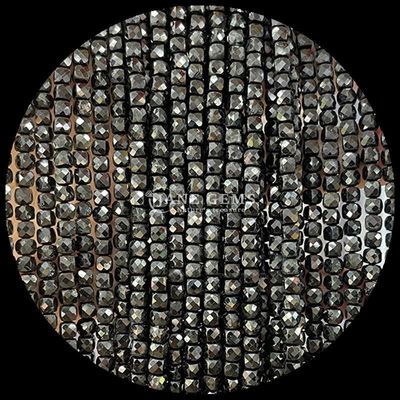 Minúsculas pérolas de pedra preciosa polida de cor arco-íris Obsidiana dourada Fios soltos para fabricação de jóias