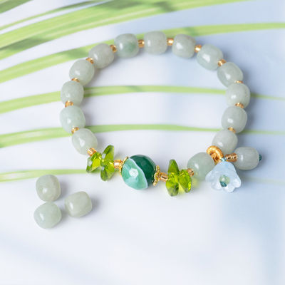 Bracelete Natural de Jade Saúde Beleza e Harmonia Jane Gems Para Presente