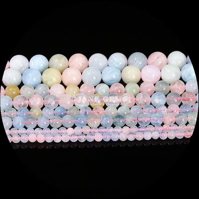 Cor-de-rosa de gemas redondas granito morganita para jóias fazer pulseiras DIY colares / brincos