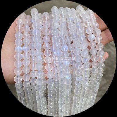 Pedra natural com corte redondo Pedra de lua Fluorito Oceano Jaspe Fios soltos contas para joalheria DIY