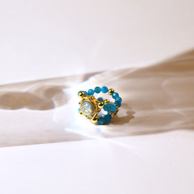 Anel de contas de cristal de Apatite Facetado Pulseira de gemas para desintoxicação e estabilidade emocional