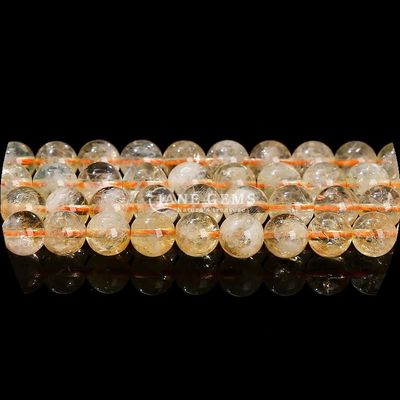 Forma redonda natural gemstone contas Quartzo claro Citrino Ametista fios soltos para joias DIY